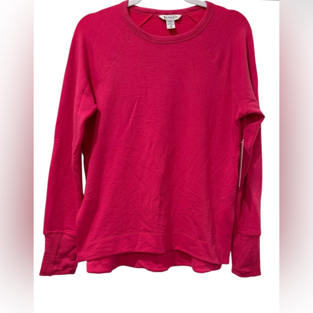 NWT Athleta Coaster Luxe Relaunch XS long sleeve oversized fuchsia sweatshirt